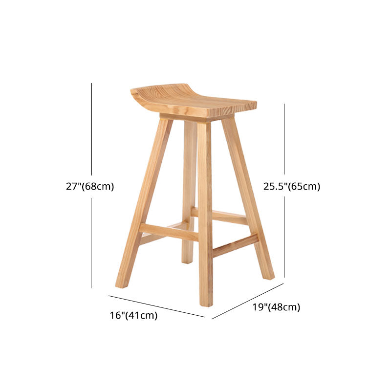 Contemporary Solid Wood Barstool Bristol Bar Stool with Footrest and Backless Clearhalo 'Bar Furniture' 'Bar Stools' 'bar_stools' 'furn' 'furn_bar_stools' 'furniture_bar_stools' 'Kitchen & Dining Furniture' 'kitchen&dining_furn' 'kitchen' 'kitchen_furn' Furniture' 4471059