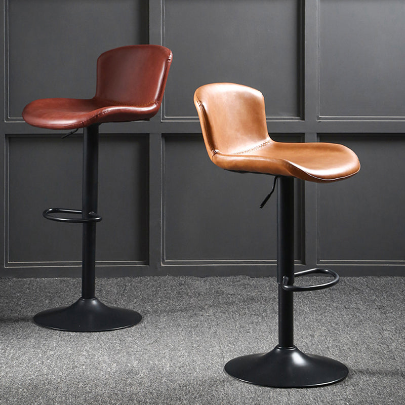 Industrial Style Bar-stool Leather Bucket Seat with Adjustable Height for Restaurant Bar Clearhalo 'Bar Furniture' 'Bar Stools' 'bar_stools' 'furn' 'furn_bar_stools' 'furniture_bar_stools' 'Kitchen & Dining Furniture' 'kitchen&dining_furn' 'kitchen' 'kitchen_furn' Furniture' 4471061