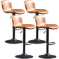 Industrial Style Bar-stool Leather Bucket Seat with Adjustable Height for Restaurant Bar Brown 4 Piece Set Clearhalo 'Bar Furniture' 'Bar Stools' 'bar_stools' 'furn' 'furn_bar_stools' 'furniture_bar_stools' 'Kitchen & Dining Furniture' 'kitchen&dining_furn' 'kitchen' 'kitchen_furn' Furniture' 4471062