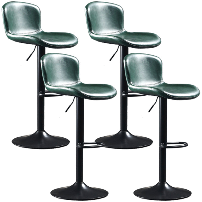 Industrial Style Bar-stool Leather Bucket Seat with Adjustable Height for Restaurant Bar Green 4 Piece Set Clearhalo 'Bar Furniture' 'Bar Stools' 'bar_stools' 'furn' 'furn_bar_stools' 'furniture_bar_stools' 'Kitchen & Dining Furniture' 'kitchen&dining_furn' 'kitchen' 'kitchen_furn' Furniture' 4471068