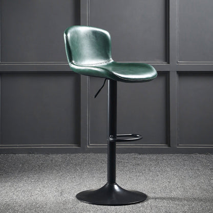 Industrial Style Bar-stool Leather Bucket Seat with Adjustable Height for Restaurant Bar Green 1 Piece Clearhalo 'Bar Furniture' 'Bar Stools' 'bar_stools' 'furn' 'furn_bar_stools' 'furniture_bar_stools' 'Kitchen & Dining Furniture' 'kitchen&dining_furn' 'kitchen' 'kitchen_furn' Furniture' 4471069