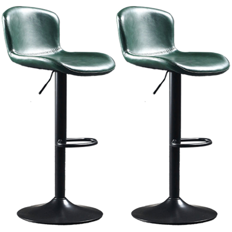 Industrial Style Bar-stool Leather Bucket Seat with Adjustable Height for Restaurant Bar Green 2 Piece Set Clearhalo 'Bar Furniture' 'Bar Stools' 'bar_stools' 'furn' 'furn_bar_stools' 'furniture_bar_stools' 'Kitchen & Dining Furniture' 'kitchen&dining_furn' 'kitchen' 'kitchen_furn' Furniture' 4471072