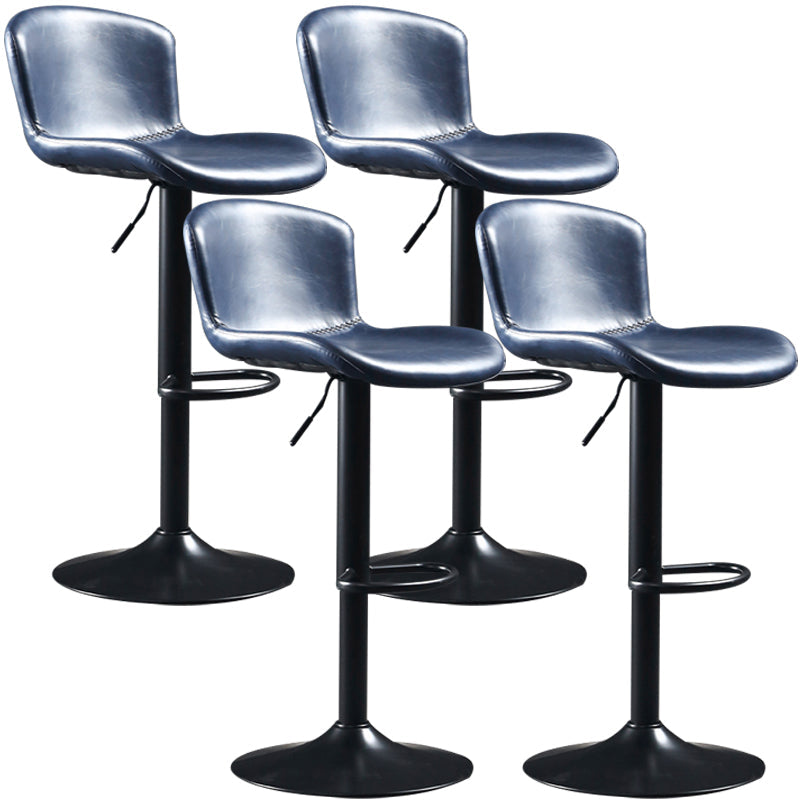 Industrial Style Bar-stool Leather Bucket Seat with Adjustable Height for Restaurant Bar Blue 4 Piece Set Clearhalo 'Bar Furniture' 'Bar Stools' 'bar_stools' 'furn' 'furn_bar_stools' 'furniture_bar_stools' 'Kitchen & Dining Furniture' 'kitchen&dining_furn' 'kitchen' 'kitchen_furn' Furniture' 4471074