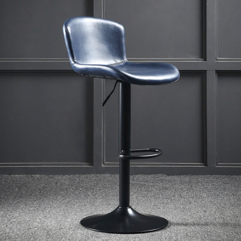 Industrial Style Bar-stool Leather Bucket Seat with Adjustable Height for Restaurant Bar Blue 1 Piece Clearhalo 'Bar Furniture' 'Bar Stools' 'bar_stools' 'furn' 'furn_bar_stools' 'furniture_bar_stools' 'Kitchen & Dining Furniture' 'kitchen&dining_furn' 'kitchen' 'kitchen_furn' Furniture' 4471075