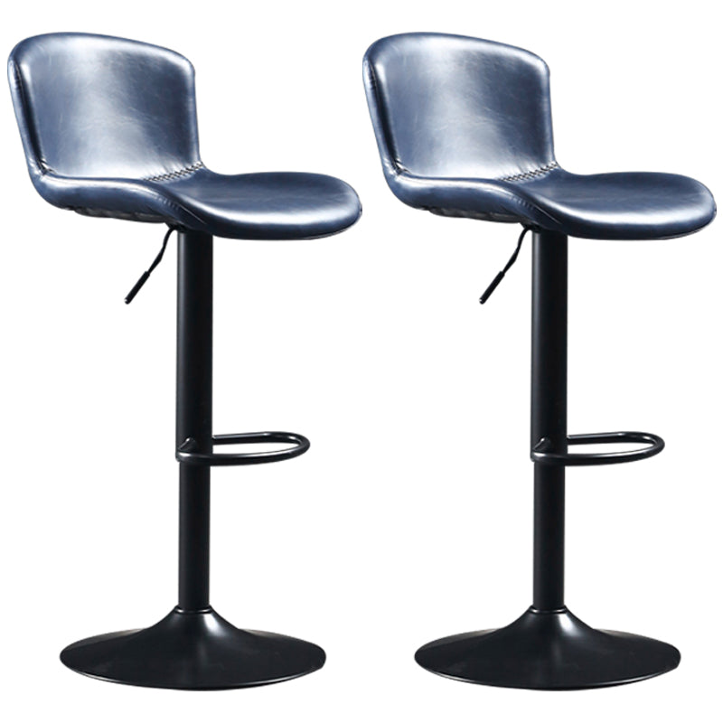 Industrial Style Bar-stool Leather Bucket Seat with Adjustable Height for Restaurant Bar Blue 2 Piece Set Clearhalo 'Bar Furniture' 'Bar Stools' 'bar_stools' 'furn' 'furn_bar_stools' 'furniture_bar_stools' 'Kitchen & Dining Furniture' 'kitchen&dining_furn' 'kitchen' 'kitchen_furn' Furniture' 4471077