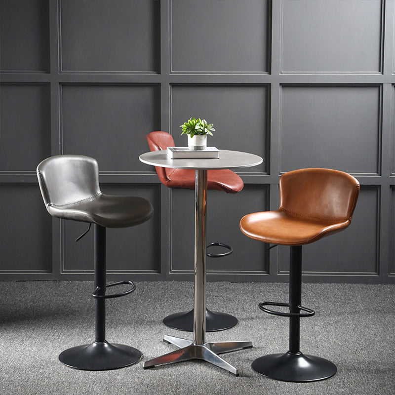 Industrial Style Bar-stool Leather Bucket Seat with Adjustable Height for Restaurant Bar Clearhalo 'Bar Furniture' 'Bar Stools' 'bar_stools' 'furn' 'furn_bar_stools' 'furniture_bar_stools' 'Kitchen & Dining Furniture' 'kitchen&dining_furn' 'kitchen' 'kitchen_furn' Furniture' 4471080