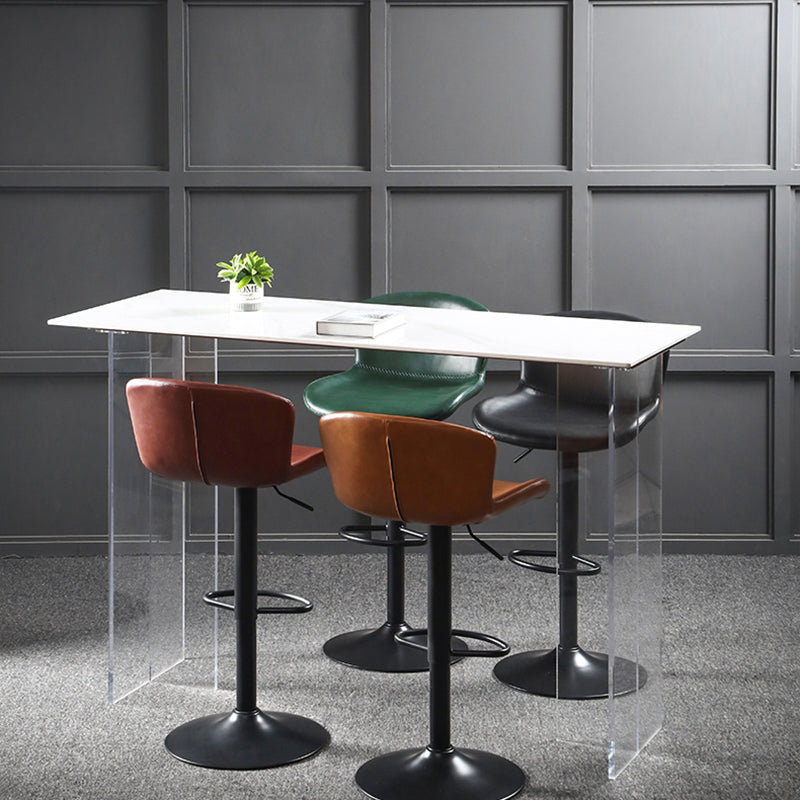 Industrial Style Bar-stool Leather Bucket Seat with Adjustable Height for Restaurant Bar Clearhalo 'Bar Furniture' 'Bar Stools' 'bar_stools' 'furn' 'furn_bar_stools' 'furniture_bar_stools' 'Kitchen & Dining Furniture' 'kitchen&dining_furn' 'kitchen' 'kitchen_furn' Furniture' 4471083