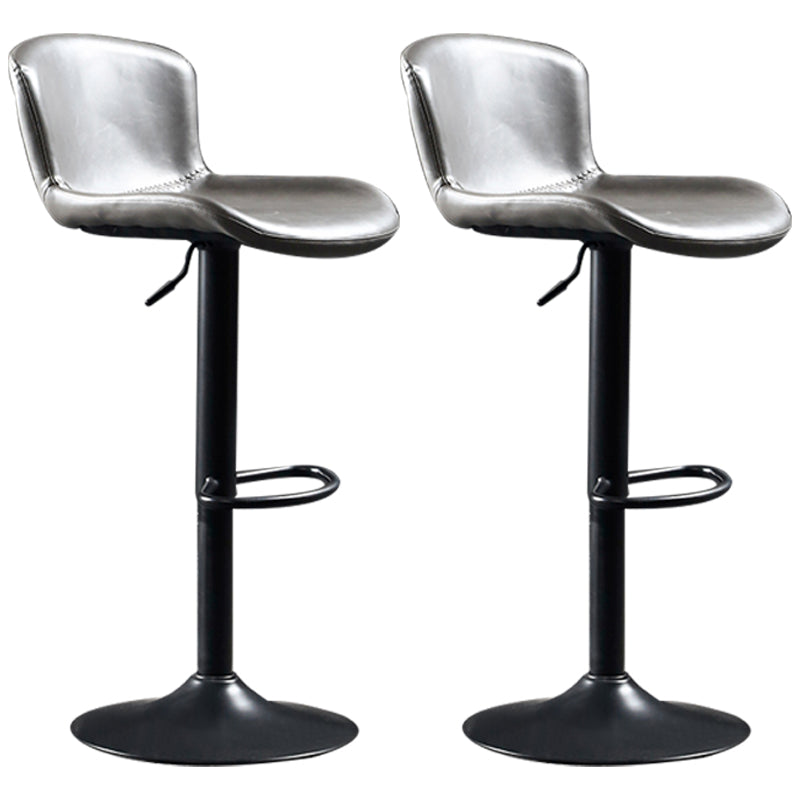 Industrial Style Bar-stool Leather Bucket Seat with Adjustable Height for Restaurant Bar Grey 2 Piece Set Clearhalo 'Bar Furniture' 'Bar Stools' 'bar_stools' 'furn' 'furn_bar_stools' 'furniture_bar_stools' 'Kitchen & Dining Furniture' 'kitchen&dining_furn' 'kitchen' 'kitchen_furn' Furniture' 4471084