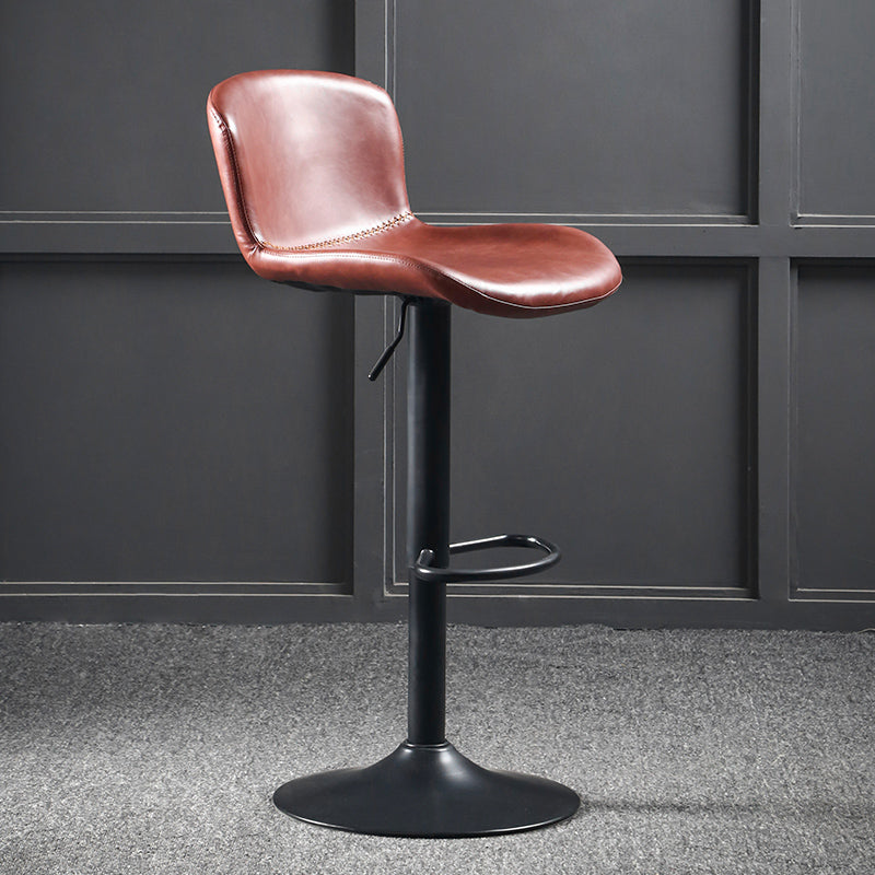 Industrial Style Bar-stool Leather Bucket Seat with Adjustable Height for Restaurant Bar Red 1 Piece Clearhalo 'Bar Furniture' 'Bar Stools' 'bar_stools' 'furn' 'furn_bar_stools' 'furniture_bar_stools' 'Kitchen & Dining Furniture' 'kitchen&dining_furn' 'kitchen' 'kitchen_furn' Furniture' 4471087