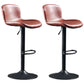 Industrial Style Bar-stool Leather Bucket Seat with Adjustable Height for Restaurant Bar Red 2 Piece Set Clearhalo 'Bar Furniture' 'Bar Stools' 'bar_stools' 'furn' 'furn_bar_stools' 'furniture_bar_stools' 'Kitchen & Dining Furniture' 'kitchen&dining_furn' 'kitchen' 'kitchen_furn' Furniture' 4471088