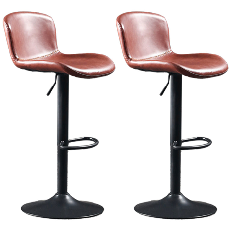 Industrial Style Bar-stool Leather Bucket Seat with Adjustable Height for Restaurant Bar Red 2 Piece Set Clearhalo 'Bar Furniture' 'Bar Stools' 'bar_stools' 'furn' 'furn_bar_stools' 'furniture_bar_stools' 'Kitchen & Dining Furniture' 'kitchen&dining_furn' 'kitchen' 'kitchen_furn' Furniture' 4471088