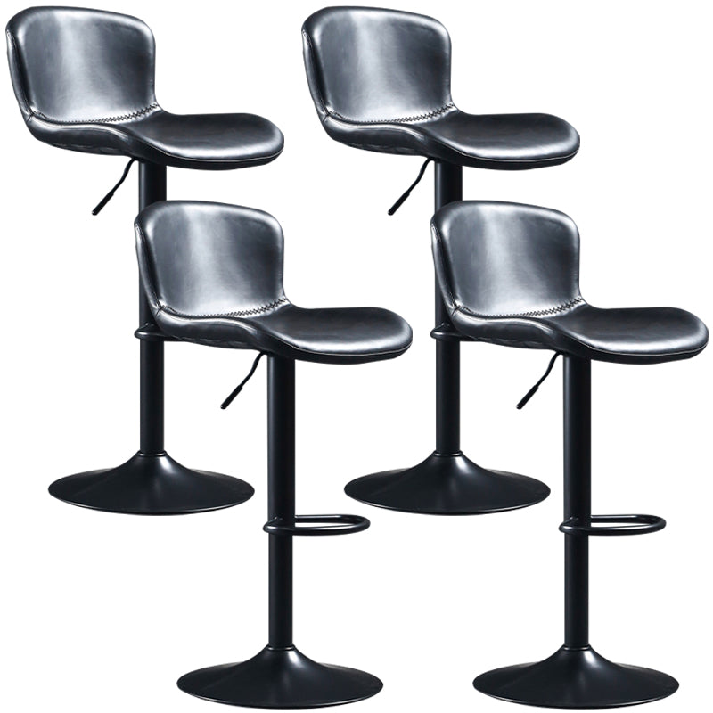 Industrial Style Bar-stool Leather Bucket Seat with Adjustable Height for Restaurant Bar Black 4 Piece Set Clearhalo 'Bar Furniture' 'Bar Stools' 'bar_stools' 'furn' 'furn_bar_stools' 'furniture_bar_stools' 'Kitchen & Dining Furniture' 'kitchen&dining_furn' 'kitchen' 'kitchen_furn' Furniture' 4471089