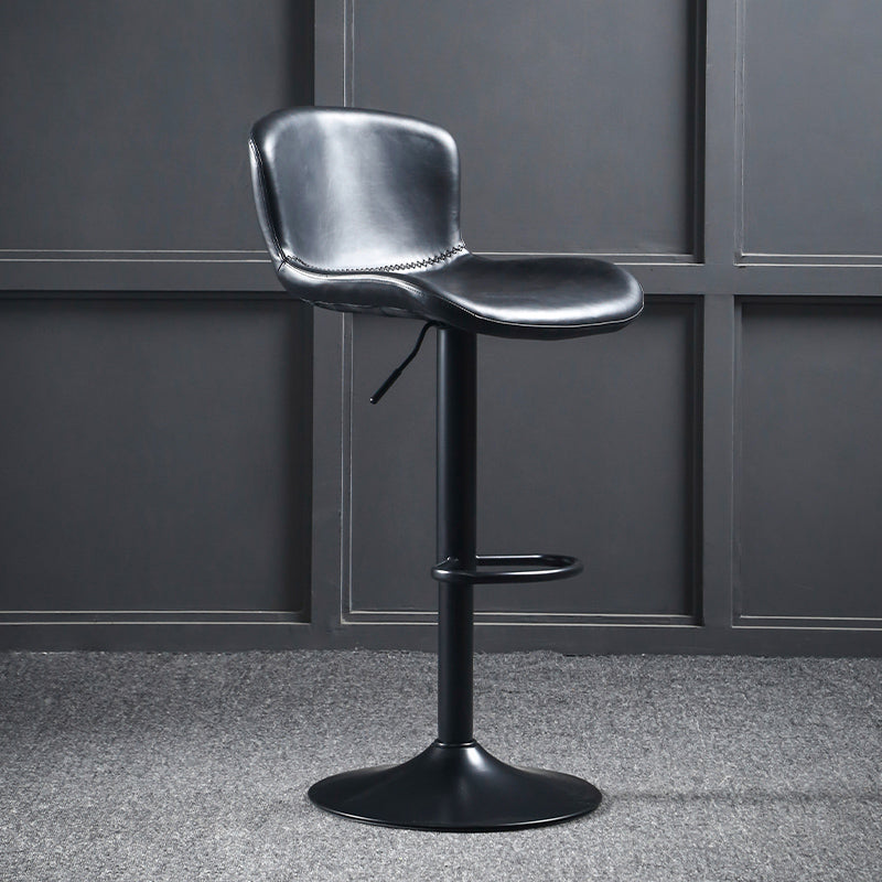 Industrial Style Bar-stool Leather Bucket Seat with Adjustable Height for Restaurant Bar Black 1 Piece Clearhalo 'Bar Furniture' 'Bar Stools' 'bar_stools' 'furn' 'furn_bar_stools' 'furniture_bar_stools' 'Kitchen & Dining Furniture' 'kitchen&dining_furn' 'kitchen' 'kitchen_furn' Furniture' 4471090