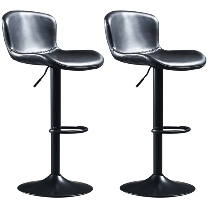 Industrial Style Bar-stool Leather Bucket Seat with Adjustable Height for Restaurant Bar Black 2 Piece Set Clearhalo 'Bar Furniture' 'Bar Stools' 'bar_stools' 'furn' 'furn_bar_stools' 'furniture_bar_stools' 'Kitchen & Dining Furniture' 'kitchen&dining_furn' 'kitchen' 'kitchen_furn' Furniture' 4471091