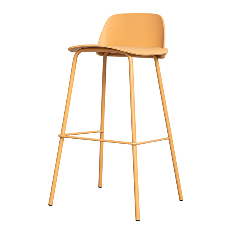 Scandinavia Style Bar-stool Iron Legs with Footrest PP Rectangle Seat for Kitchen Bar Clearhalo 'Bar Furniture' 'Bar Stools' 'bar_stools' 'furn' 'furn_bar_stools' 'furniture_bar_stools' 'Kitchen & Dining Furniture' 'kitchen&dining_furn' 'kitchen' 'kitchen_furn' Furniture' 4471101