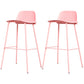Scandinavia Style Bar-stool Iron Legs with Footrest PP Rectangle Seat for Kitchen Bar Pink 2 Piece Set Clearhalo 'Bar Furniture' 'Bar Stools' 'bar_stools' 'furn' 'furn_bar_stools' 'furniture_bar_stools' 'Kitchen & Dining Furniture' 'kitchen&dining_furn' 'kitchen' 'kitchen_furn' Furniture' 4471109
