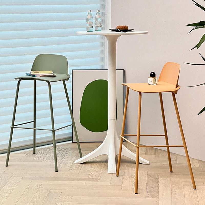 Scandinavia Style Bar-stool Iron Legs with Footrest PP Rectangle Seat for Kitchen Bar Clearhalo 'Bar Furniture' 'Bar Stools' 'bar_stools' 'furn' 'furn_bar_stools' 'furniture_bar_stools' 'Kitchen & Dining Furniture' 'kitchen&dining_furn' 'kitchen' 'kitchen_furn' Furniture' 4471111