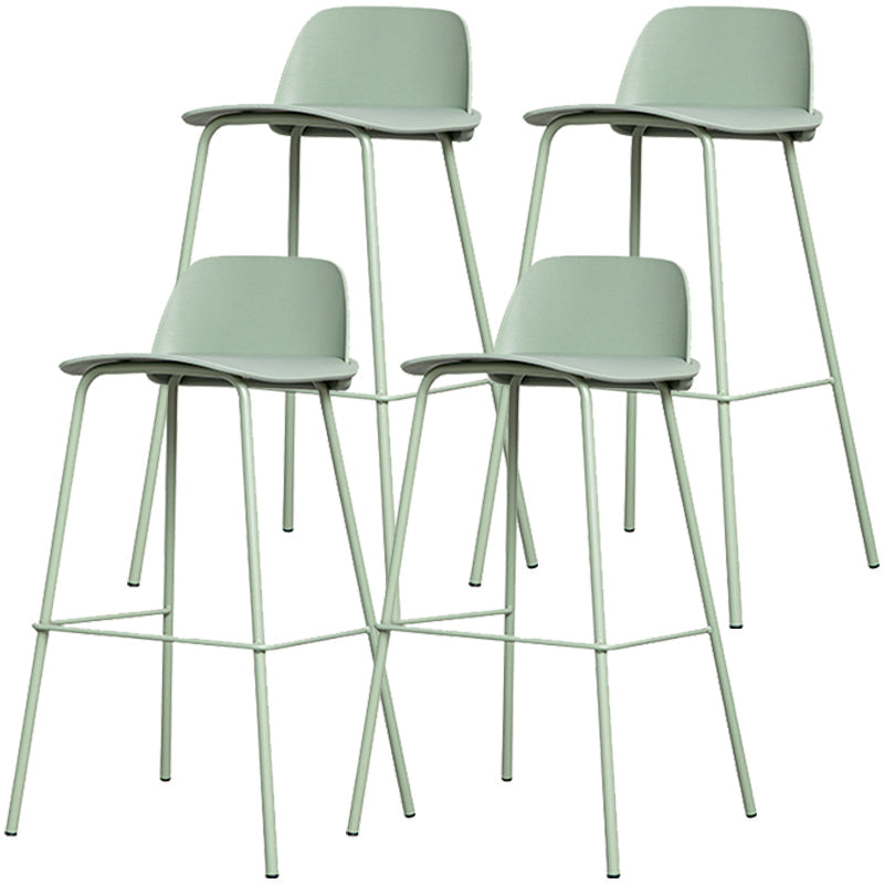 Scandinavia Style Bar-stool Iron Legs with Footrest PP Rectangle Seat for Kitchen Bar Lake Green 4 Piece Set Clearhalo 'Bar Furniture' 'Bar Stools' 'bar_stools' 'furn' 'furn_bar_stools' 'furniture_bar_stools' 'Kitchen & Dining Furniture' 'kitchen&dining_furn' 'kitchen' 'kitchen_furn' Furniture' 4471112