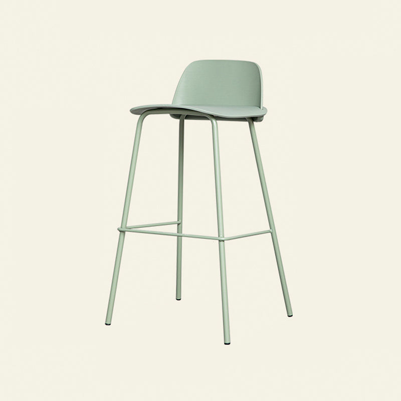 Scandinavia Style Bar-stool Iron Legs with Footrest PP Rectangle Seat for Kitchen Bar Lake Green 1 Piece Clearhalo 'Bar Furniture' 'Bar Stools' 'bar_stools' 'furn' 'furn_bar_stools' 'furniture_bar_stools' 'Kitchen & Dining Furniture' 'kitchen&dining_furn' 'kitchen' 'kitchen_furn' Furniture' 4471113