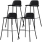 Scandinavia Style Bar-stool Iron Legs with Footrest PP Rectangle Seat for Kitchen Bar Black 4 Piece Set Clearhalo 'Bar Furniture' 'Bar Stools' 'bar_stools' 'furn' 'furn_bar_stools' 'furniture_bar_stools' 'Kitchen & Dining Furniture' 'kitchen&dining_furn' 'kitchen' 'kitchen_furn' Furniture' 4471116