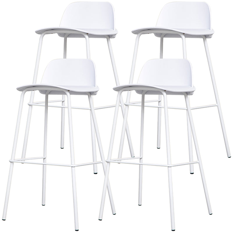 Scandinavia Style Bar-stool Iron Legs with Footrest PP Rectangle Seat for Kitchen Bar White 4 Piece Set Clearhalo 'Bar Furniture' 'Bar Stools' 'bar_stools' 'furn' 'furn_bar_stools' 'furniture_bar_stools' 'Kitchen & Dining Furniture' 'kitchen&dining_furn' 'kitchen' 'kitchen_furn' Furniture' 4471119