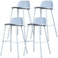 Scandinavia Style Bar-stool Iron Legs with Footrest PP Rectangle Seat for Kitchen Bar Blue 4 Piece Set Clearhalo 'Bar Furniture' 'Bar Stools' 'bar_stools' 'furn' 'furn_bar_stools' 'furniture_bar_stools' 'Kitchen & Dining Furniture' 'kitchen&dining_furn' 'kitchen' 'kitchen_furn' Furniture' 4471122