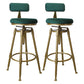 Glam Rotatable Liftable Counter Stool Iron Dessert Shop Bar Stool with Velvet Cushion Green With Back 2 Piece Set Clearhalo 'Bar Furniture' 'Bar Stools' 'bar_stools' 'furn' 'furn_bar_stools' 'furniture_bar_stools' 'Kitchen & Dining Furniture' 'kitchen&dining_furn' 'kitchen' 'kitchen_furn' Furniture' 4471137