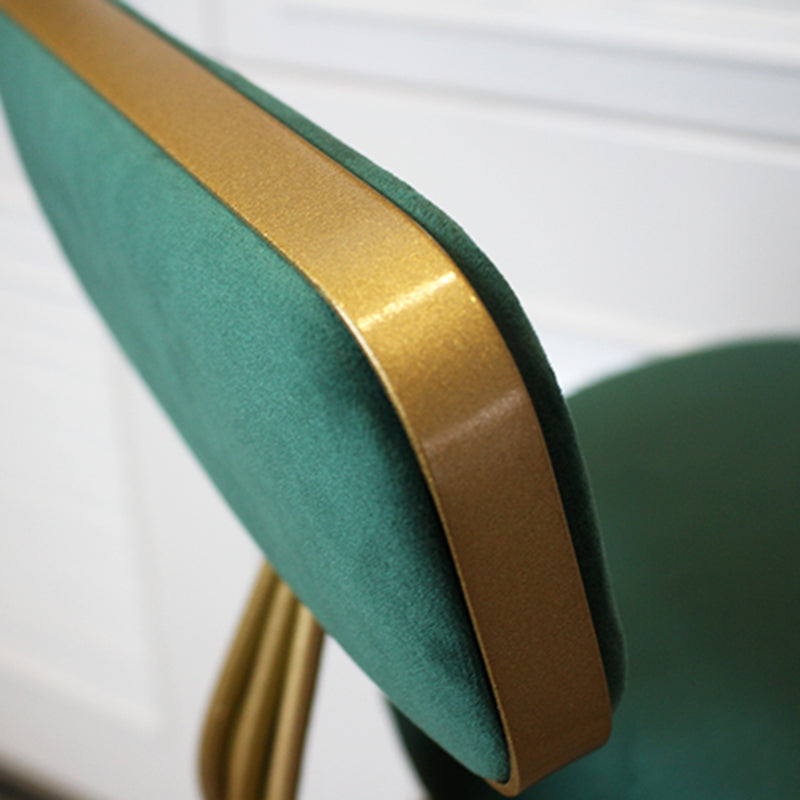 Glam Rotatable Liftable Counter Stool Iron Dessert Shop Bar Stool with Velvet Cushion Clearhalo 'Bar Furniture' 'Bar Stools' 'bar_stools' 'furn' 'furn_bar_stools' 'furniture_bar_stools' 'Kitchen & Dining Furniture' 'kitchen&dining_furn' 'kitchen' 'kitchen_furn' Furniture' 4471141