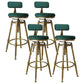 Glam Rotatable Liftable Counter Stool Iron Dessert Shop Bar Stool with Velvet Cushion Green With Back 4 Piece Set Clearhalo 'Bar Furniture' 'Bar Stools' 'bar_stools' 'furn' 'furn_bar_stools' 'furniture_bar_stools' 'Kitchen & Dining Furniture' 'kitchen&dining_furn' 'kitchen' 'kitchen_furn' Furniture' 4471144