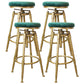Glam Rotatable Liftable Counter Stool Iron Dessert Shop Bar Stool with Velvet Cushion Green Backless 4 Piece Set Clearhalo 'Bar Furniture' 'Bar Stools' 'bar_stools' 'furn' 'furn_bar_stools' 'furniture_bar_stools' 'Kitchen & Dining Furniture' 'kitchen&dining_furn' 'kitchen' 'kitchen_furn' Furniture' 4471145