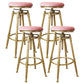 Glam Rotatable Liftable Counter Stool Iron Dessert Shop Bar Stool with Velvet Cushion Pink Backless 4 Piece Set Clearhalo 'Bar Furniture' 'Bar Stools' 'bar_stools' 'furn' 'furn_bar_stools' 'furniture_bar_stools' 'Kitchen & Dining Furniture' 'kitchen&dining_furn' 'kitchen' 'kitchen_furn' Furniture' 4471146