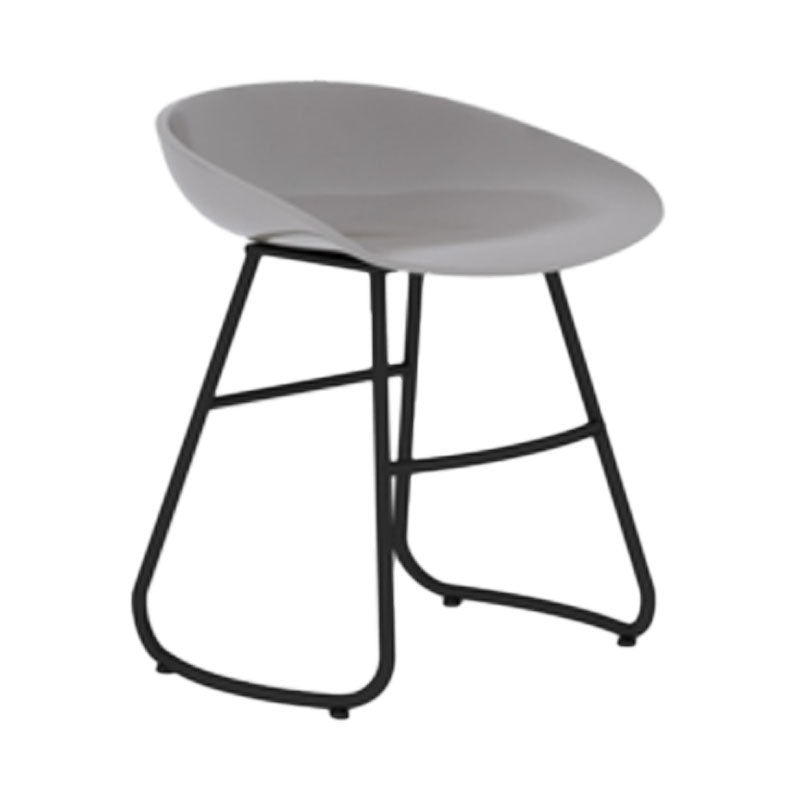Modern Armless Backrest Counter Stool Iron Dessert Shop Bar Stool with Plastic Seat Gray 1 Piece Short Stool(18"H) Clearhalo 'Bar Furniture' 'Bar Stools' 'bar_stools' 'furn' 'furn_bar_stools' 'furniture_bar_stools' 'Kitchen & Dining Furniture' 'kitchen&dining_furn' 'kitchen' 'kitchen_furn' Furniture' 4471153