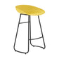 Modern Armless Backrest Counter Stool Iron Dessert Shop Bar Stool with Plastic Seat Yellow 1 Piece Counter Stool(26"H) Clearhalo 'Bar Furniture' 'Bar Stools' 'bar_stools' 'furn' 'furn_bar_stools' 'furniture_bar_stools' 'Kitchen & Dining Furniture' 'kitchen&dining_furn' 'kitchen' 'kitchen_furn' Furniture' 4471167