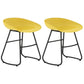 Modern Armless Backrest Counter Stool Iron Dessert Shop Bar Stool with Plastic Seat Yellow 2 Piece Set Short Stool(18"H) Clearhalo 'Bar Furniture' 'Bar Stools' 'bar_stools' 'furn' 'furn_bar_stools' 'furniture_bar_stools' 'Kitchen & Dining Furniture' 'kitchen&dining_furn' 'kitchen' 'kitchen_furn' Furniture' 4471179