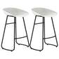 Modern Armless Backrest Counter Stool Iron Dessert Shop Bar Stool with Plastic Seat White 2 Piece Set Counter Stool(26"H) Clearhalo 'Bar Furniture' 'Bar Stools' 'bar_stools' 'furn' 'furn_bar_stools' 'furniture_bar_stools' 'Kitchen & Dining Furniture' 'kitchen&dining_furn' 'kitchen' 'kitchen_furn' Furniture' 4471183