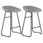 Modern Armless Backrest Counter Stool Iron Dessert Shop Bar Stool with Plastic Seat Gray 2 Piece Set Counter Stool(26"H) Clearhalo 'Bar Furniture' 'Bar Stools' 'bar_stools' 'furn' 'furn_bar_stools' 'furniture_bar_stools' 'Kitchen & Dining Furniture' 'kitchen&dining_furn' 'kitchen' 'kitchen_furn' Furniture' 4471184