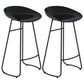 Modern Armless Backrest Counter Stool Iron Dessert Shop Bar Stool with Plastic Seat Black 2 Piece Set Bar Stool(30"H) Clearhalo 'Bar Furniture' 'Bar Stools' 'bar_stools' 'furn' 'furn_bar_stools' 'furniture_bar_stools' 'Kitchen & Dining Furniture' 'kitchen&dining_furn' 'kitchen' 'kitchen_furn' Furniture' 4471188