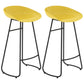 Modern Armless Backrest Counter Stool Iron Dessert Shop Bar Stool with Plastic Seat Yellow 2 Piece Set Bar Stool(30"H) Clearhalo 'Bar Furniture' 'Bar Stools' 'bar_stools' 'furn' 'furn_bar_stools' 'furniture_bar_stools' 'Kitchen & Dining Furniture' 'kitchen&dining_furn' 'kitchen' 'kitchen_furn' Furniture' 4471191