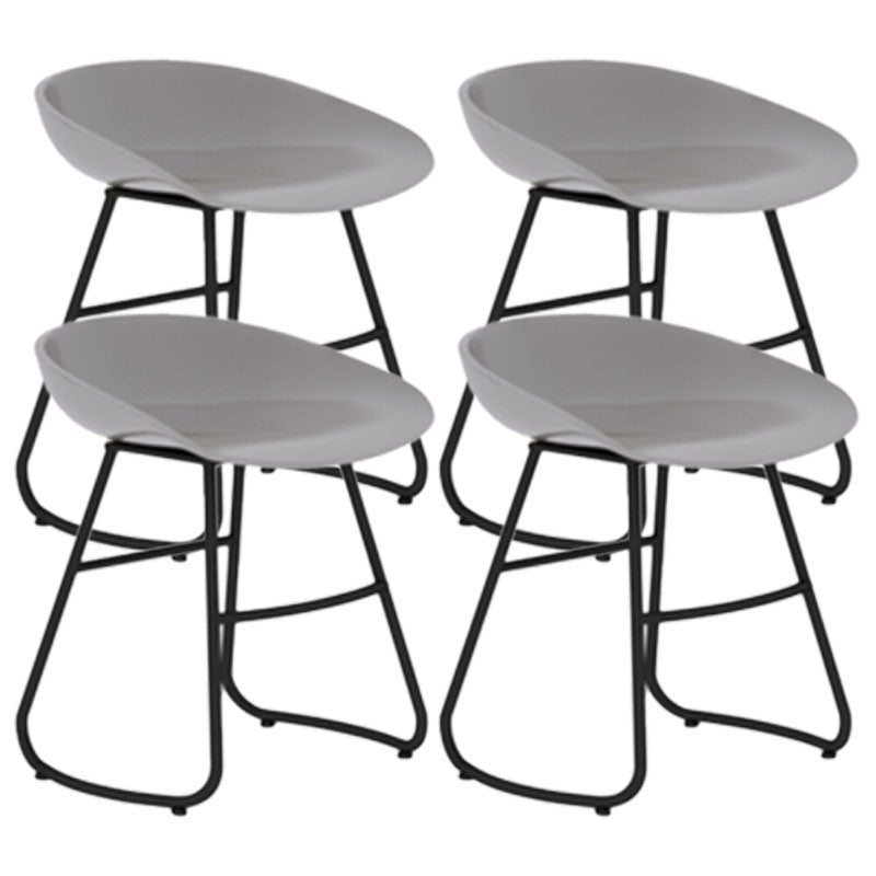 Modern Armless Backrest Counter Stool Iron Dessert Shop Bar Stool with Plastic Seat Gray 4 Piece Set Short Stool(18"H) Clearhalo 'Bar Furniture' 'Bar Stools' 'bar_stools' 'furn' 'furn_bar_stools' 'furniture_bar_stools' 'Kitchen & Dining Furniture' 'kitchen&dining_furn' 'kitchen' 'kitchen_furn' Furniture' 4471196