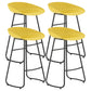 Modern Armless Backrest Counter Stool Iron Dessert Shop Bar Stool with Plastic Seat Yellow 4 Piece Set Counter Stool(26"H) Clearhalo 'Bar Furniture' 'Bar Stools' 'bar_stools' 'furn' 'furn_bar_stools' 'furniture_bar_stools' 'Kitchen & Dining Furniture' 'kitchen&dining_furn' 'kitchen' 'kitchen_furn' Furniture' 4471203