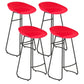 Modern Armless Backrest Counter Stool Iron Dessert Shop Bar Stool with Plastic Seat Red 4 Piece Set Bar Stool(30"H) Clearhalo 'Bar Furniture' 'Bar Stools' 'bar_stools' 'furn' 'furn_bar_stools' 'furniture_bar_stools' 'Kitchen & Dining Furniture' 'kitchen&dining_furn' 'kitchen' 'kitchen_furn' Furniture' 4471210
