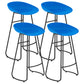 Modern Armless Backrest Counter Stool Iron Dessert Shop Bar Stool with Plastic Seat Blue 4 Piece Set Bar Stool(30"H) Clearhalo 'Bar Furniture' 'Bar Stools' 'bar_stools' 'furn' 'furn_bar_stools' 'furniture_bar_stools' 'Kitchen & Dining Furniture' 'kitchen&dining_furn' 'kitchen' 'kitchen_furn' Furniture' 4471211