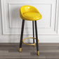 Modern Armless Backrest Counter Stool Steel Kitchen Bar Stool with Pedal, 1 Piece Yellow Black Clearhalo 'Bar Furniture' 'Bar Stools' 'bar_stools' 'furn' 'furn_bar_stools' 'furniture_bar_stools' 'Kitchen & Dining Furniture' 'kitchen&dining_furn' 'kitchen' 'kitchen_furn' Furniture' 4471228
