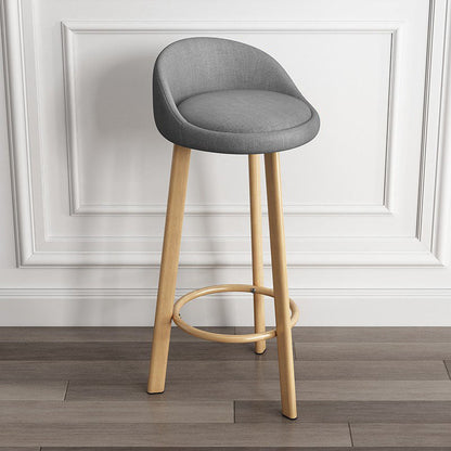 Modern Armless Backrest Counter Stool Steel Kitchen Bar Stool with Pedal, 1 Piece Grey Natural Clearhalo 'Bar Furniture' 'Bar Stools' 'bar_stools' 'furn' 'furn_bar_stools' 'furniture_bar_stools' 'Kitchen & Dining Furniture' 'kitchen&dining_furn' 'kitchen' 'kitchen_furn' Furniture' 4471235