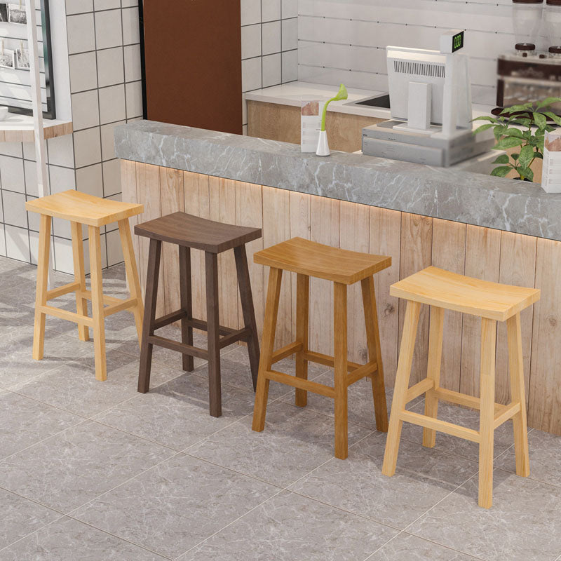 Modern Armless Backless Counter Stool Wood Kitchen Bar Stool with Wooden Seat and Pedal Clearhalo 'Bar Furniture' 'Bar Stools' 'bar_stools' 'furn' 'furn_bar_stools' 'furniture_bar_stools' 'Kitchen & Dining Furniture' 'kitchen&dining_furn' 'kitchen' 'kitchen_furn' Furniture' 4471239