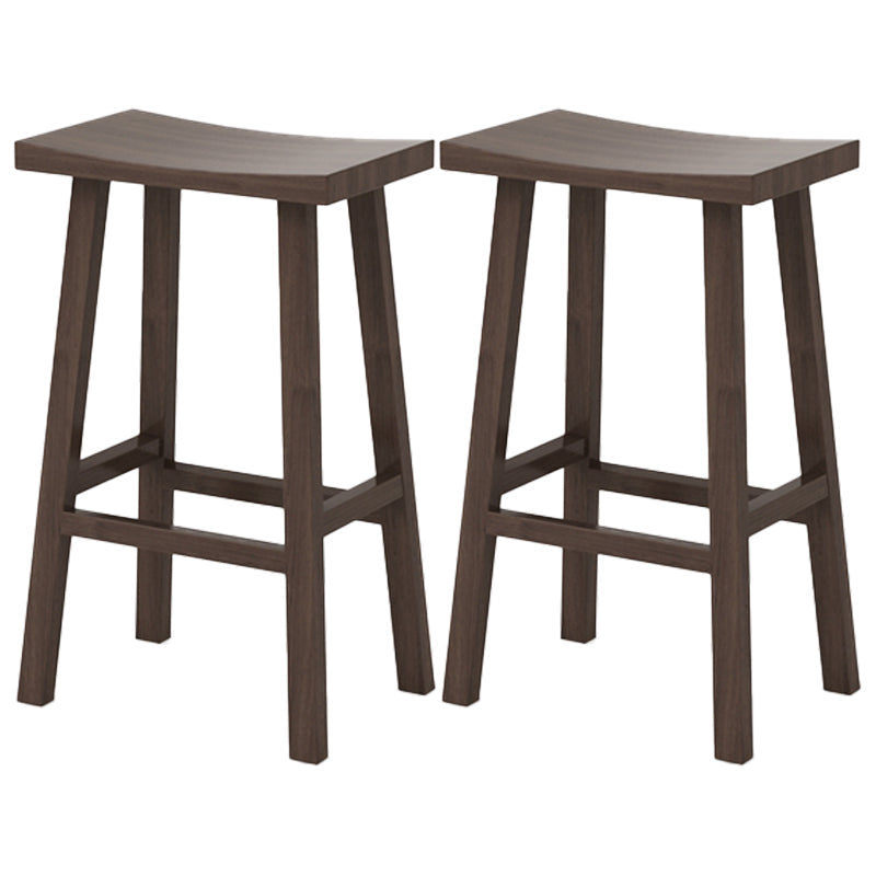 Modern Armless Backless Counter Stool Wood Kitchen Bar Stool with Wooden Seat and Pedal Black 2 Piece Set Clearhalo 'Bar Furniture' 'Bar Stools' 'bar_stools' 'furn' 'furn_bar_stools' 'furniture_bar_stools' 'Kitchen & Dining Furniture' 'kitchen&dining_furn' 'kitchen' 'kitchen_furn' Furniture' 4471245