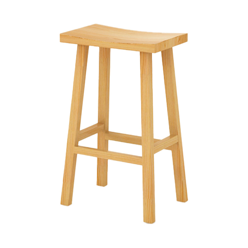 Modern Armless Backless Counter Stool Wood Kitchen Bar Stool with Wooden Seat and Pedal Natural 1 Piece Clearhalo 'Bar Furniture' 'Bar Stools' 'bar_stools' 'furn' 'furn_bar_stools' 'furniture_bar_stools' 'Kitchen & Dining Furniture' 'kitchen&dining_furn' 'kitchen' 'kitchen_furn' Furniture' 4471247
