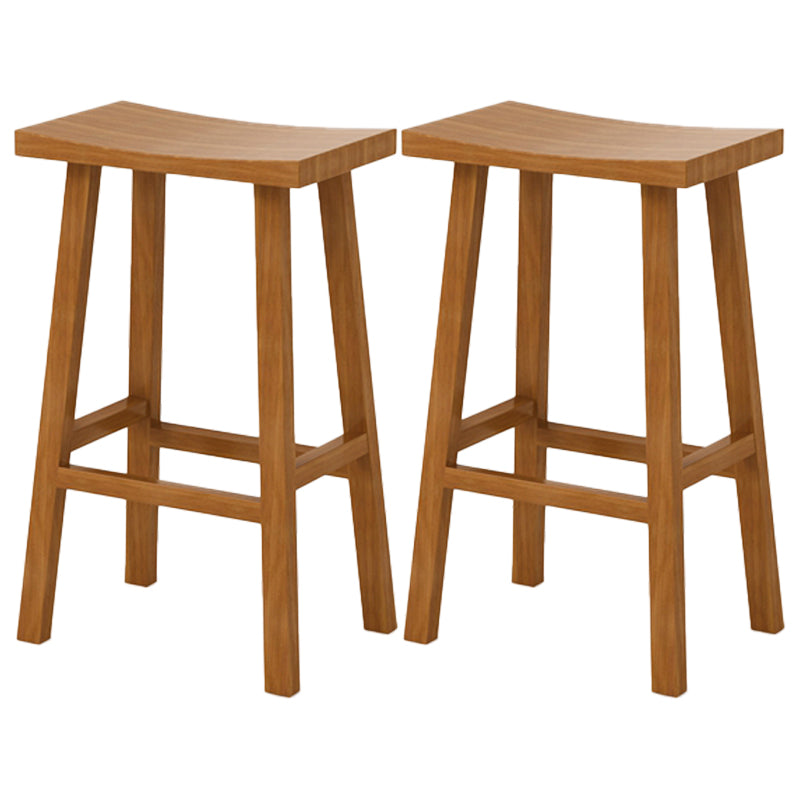 Modern Armless Backless Counter Stool Wood Kitchen Bar Stool with Wooden Seat and Pedal Distressed Wood 2 Piece Set Clearhalo 'Bar Furniture' 'Bar Stools' 'bar_stools' 'furn' 'furn_bar_stools' 'furniture_bar_stools' 'Kitchen & Dining Furniture' 'kitchen&dining_furn' 'kitchen' 'kitchen_furn' Furniture' 4471248