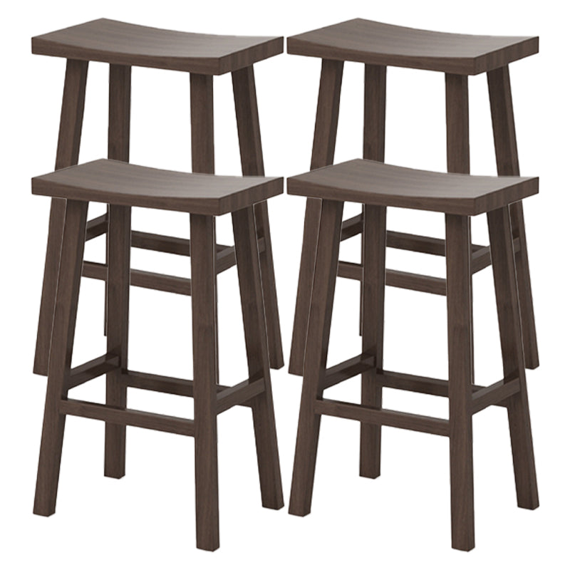 Modern Armless Backless Counter Stool Wood Kitchen Bar Stool with Wooden Seat and Pedal Black 4 Piece Set Clearhalo 'Bar Furniture' 'Bar Stools' 'bar_stools' 'furn' 'furn_bar_stools' 'furniture_bar_stools' 'Kitchen & Dining Furniture' 'kitchen&dining_furn' 'kitchen' 'kitchen_furn' Furniture' 4471251