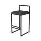 Glam Armless Backrest Counter Stool Iron Living Room Bar Stool with Velvet Cushion,1 Piece Black Black Clearhalo 'Bar Furniture' 'Bar Stools' 'bar_stools' 'furn' 'furn_bar_stools' 'furniture_bar_stools' 'Kitchen & Dining Furniture' 'kitchen&dining_furn' 'kitchen' 'kitchen_furn' Furniture' 4471260